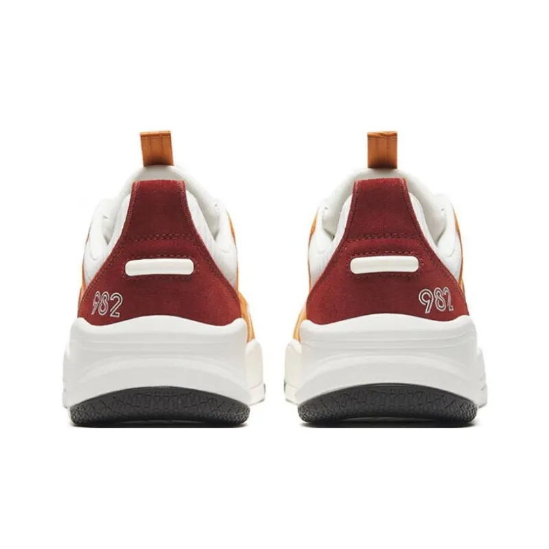 Anta 982EVO Anti Slip Wear Resistant Low Top Skateboard Shoes Women's White Brown Red-3