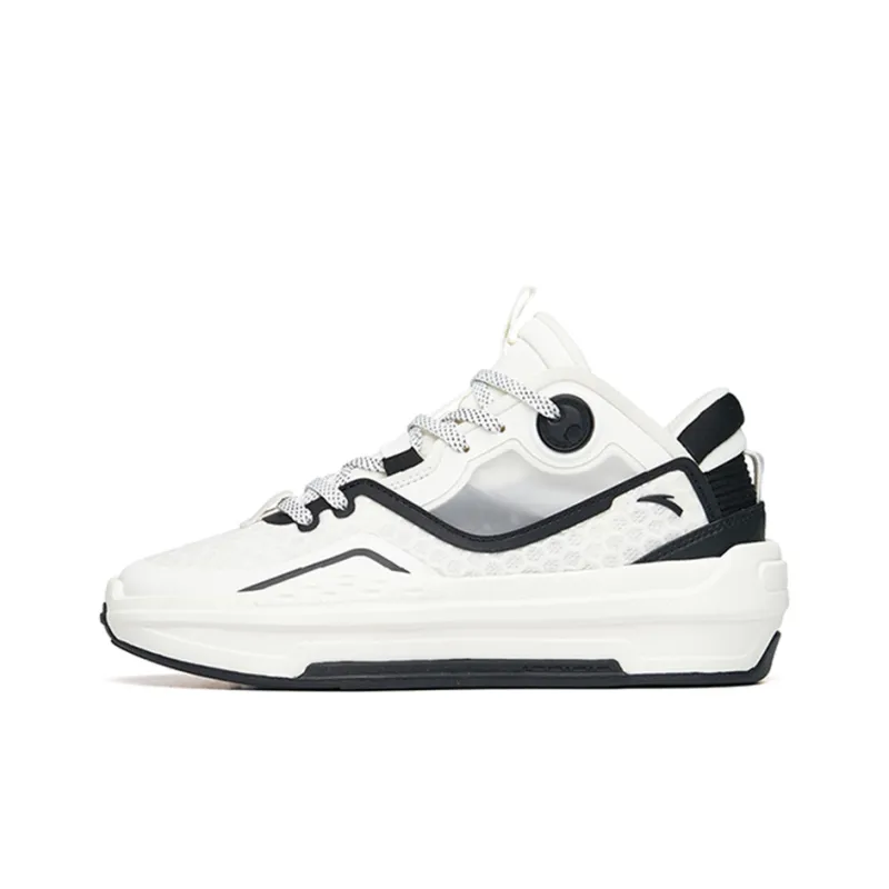 Anta C37 2.0 Lightweight And Wear resistant Low Top Skateboard Shoes Women's White Black-0