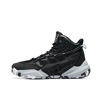 Anta Bastard Cushioning, Slip Resistant, And Abrasion Resistant High Top Vintage Basketball Shoes Men's Black Gray