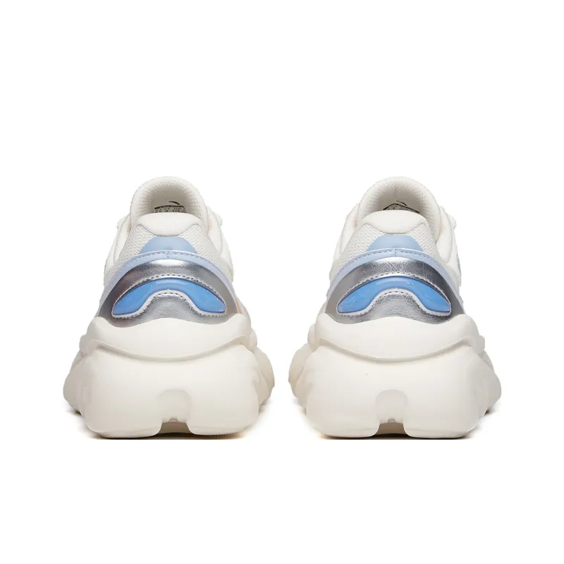 Anta Cat Paw Cushioning, Breathable, Supportive Low Top Chunky Sneakers Women's White Pink Meow Shoes-3
