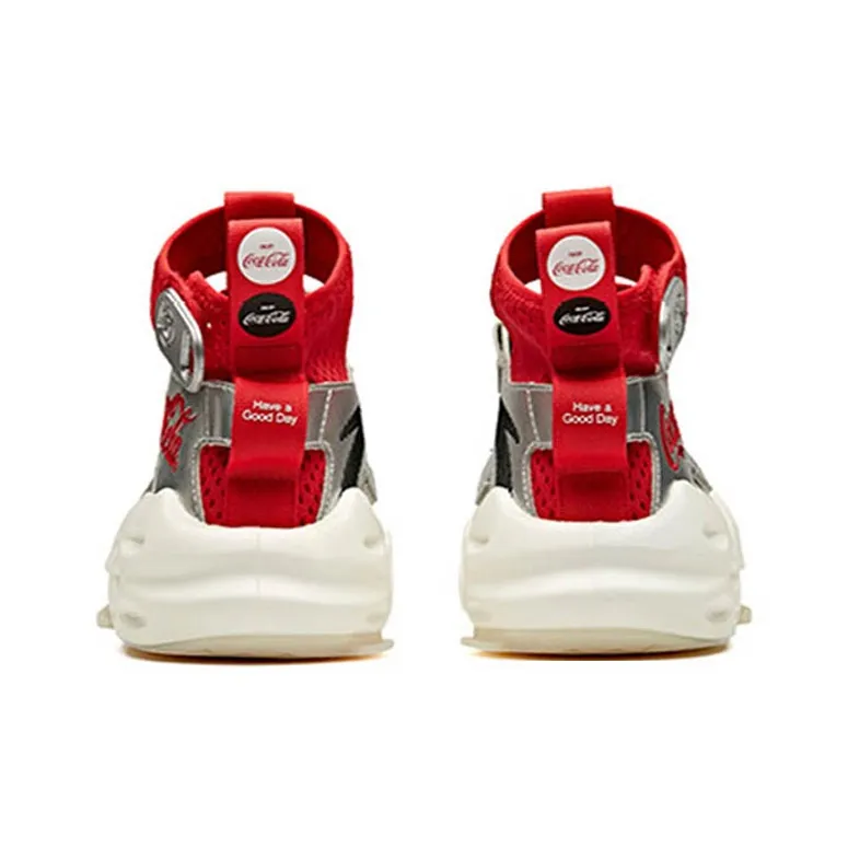 Coca Cola x Anta Cushioned Slip Resistant High Top Sports Casual Shoes White Gray Red-3