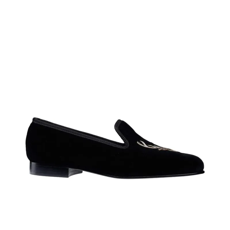 CROCKETT & JONES Stags Head Loafers Men's Black-1