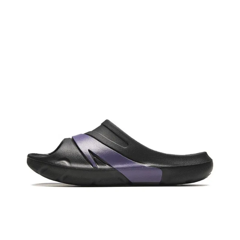 Anta C37 Series Quiet Abrasion Resistant Slide Slippers Women's Black Purple-0