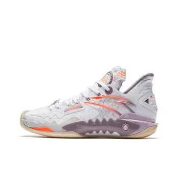 Anta Shock Wave 5 Mutation Anti Slip Wear Resistant Low Top Basketball Shoes Women's White Purple