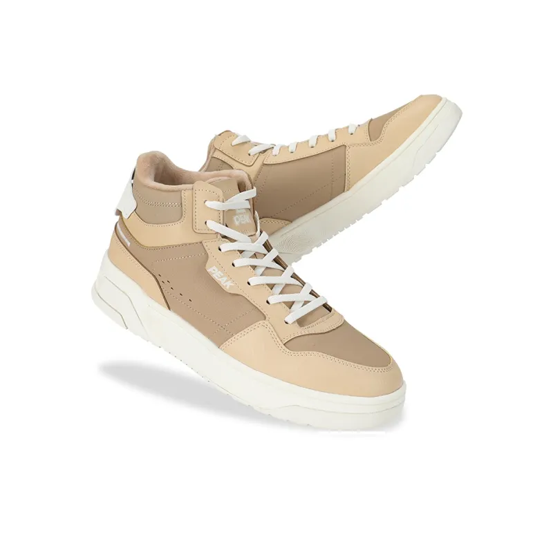 PEAK State Extremely Large Triangle 1.0 Warm Wear-Resistant Lightweight High-Top Skateboard Shoes Men's Sand Yellow-4