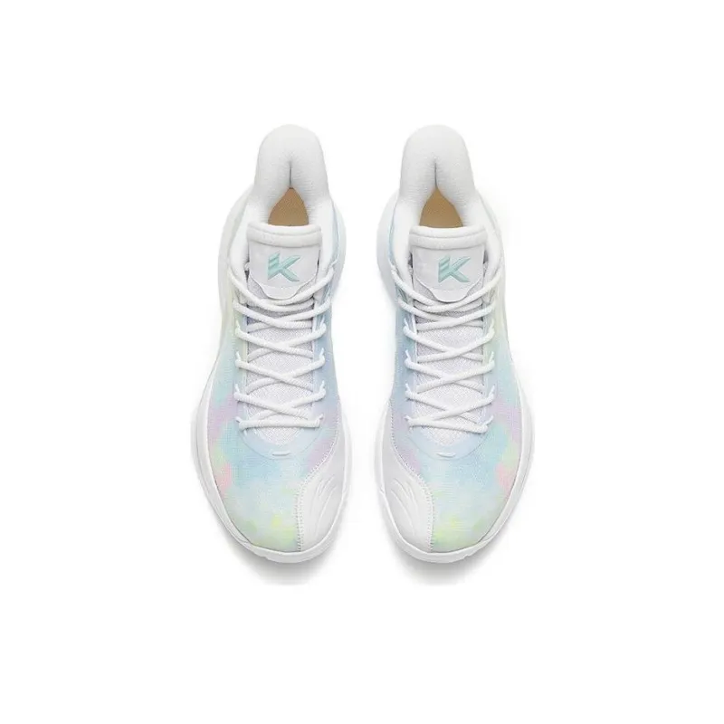 Anta Mountain 2 Cushioning Anti-Slip And Wear-Resistant Coverage Mid-Top Basketball Shoes Men's White River Water Blue-3