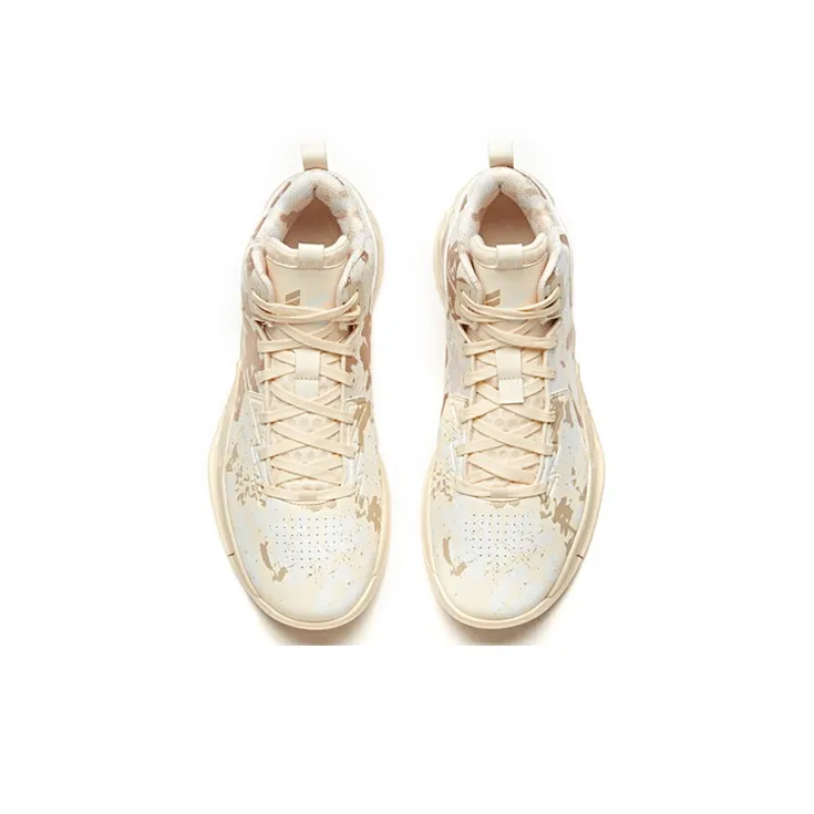 Anta KT2 Cushioned Wear Resistant Coverage Mid Top Basketball Shoes Men's Oat-2