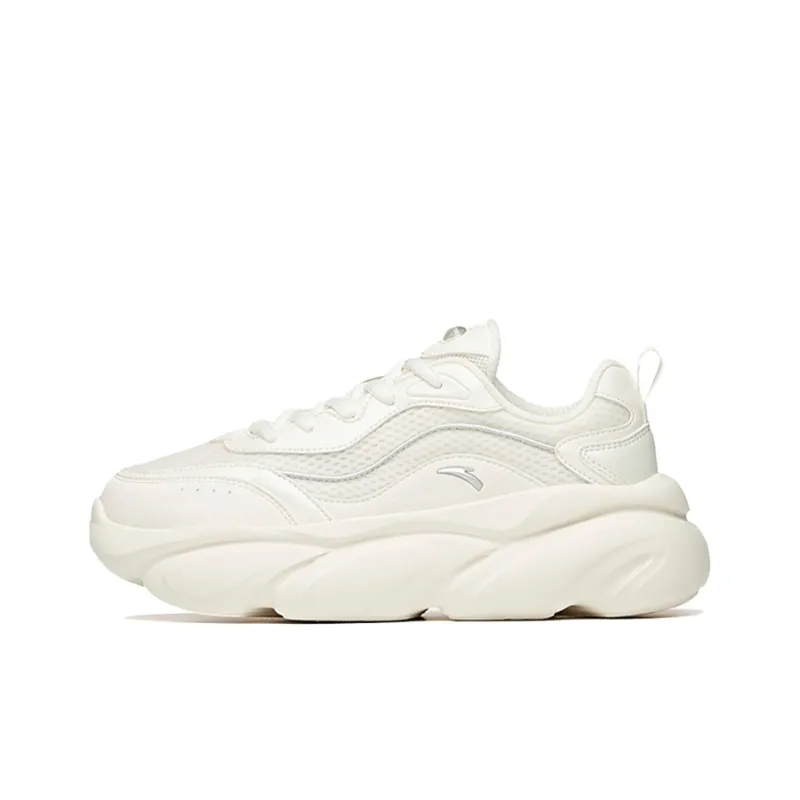 Anta Life Collection Cushioning, Slip Resistant, Abrasion Resistant, Breathable Low Top Chunky Sneakers Women's White-0