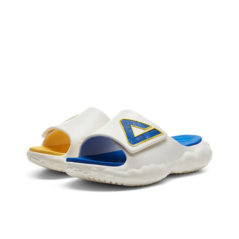 PEAK State Pole Cloud Slide Slippers Women's Ecru Colorful Blue-2