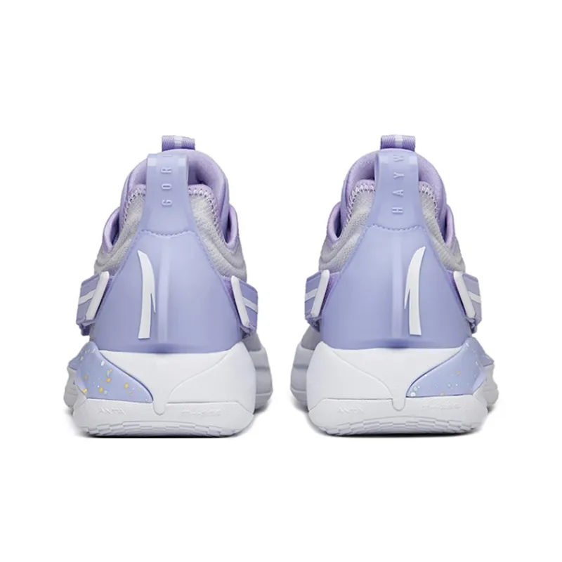 Anta GH3 Cushioning Anti-Slip And Wear-Resistant Low-Top Basketball Shoes Light Purple-3