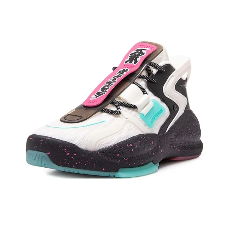 Anta Bastard Cushioning Anti Slip And Wear Resistant Low Top Chunky Sneakers Women's Black White Green-2