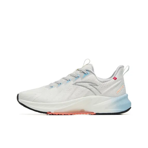 ANTA Rocket 4.0 Running Shoes Women's Low-Top Ivory White/Silver/Rock Orange