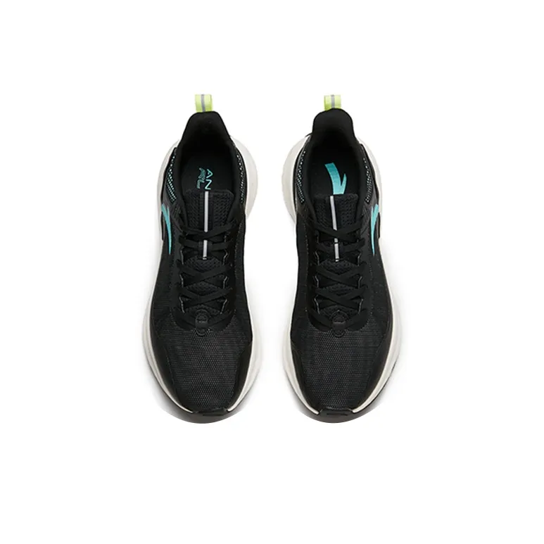 Anta Tron 1.5 Cushioning, Slip Resistant, Abrasion Resistant, Breathable Low Top Running Shoes Men's Black Gray Yellow-3