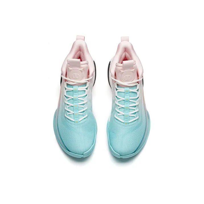 ANTA KT7 Basketball Shoes Men Low Top Light Blue/Apricot Blossom Pink-2