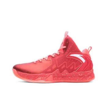Anta KT2 Shock Absorbers With Slip Resistant And Abrasion Resistant Properties High Top Basketball Shoes Men's Red Pink