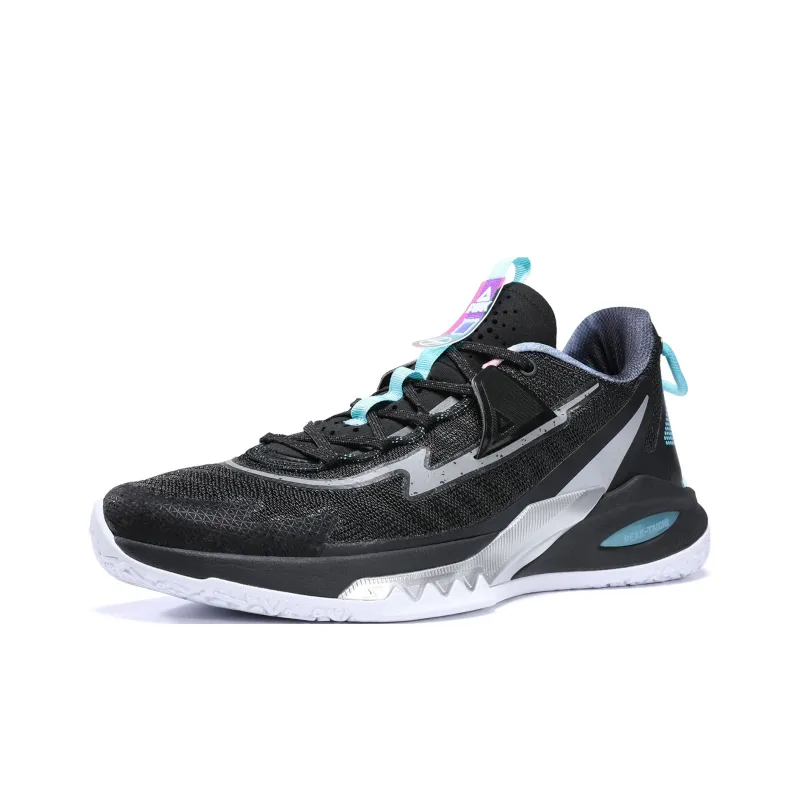 PEAK Lightning 9 Slip Resistant, Abrasion Resistant, Breathable Low Top Basketball Shoes Men's Black Silver Bullet-2