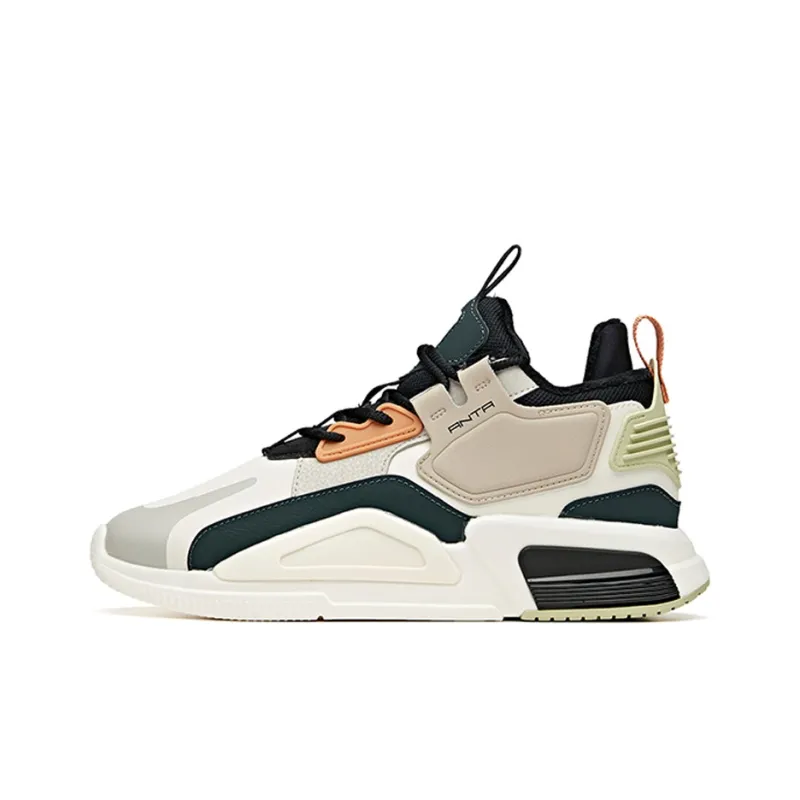 ANTA Rubik's Cube Casual Shoes Men Low Top White/Gray/Green-0