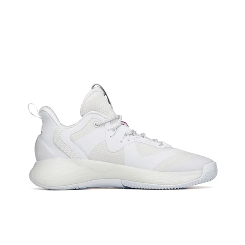 Anta Bubble Bomb Anti Slip Wear Resistant Low Top Basketball Shoes Ivory White-1