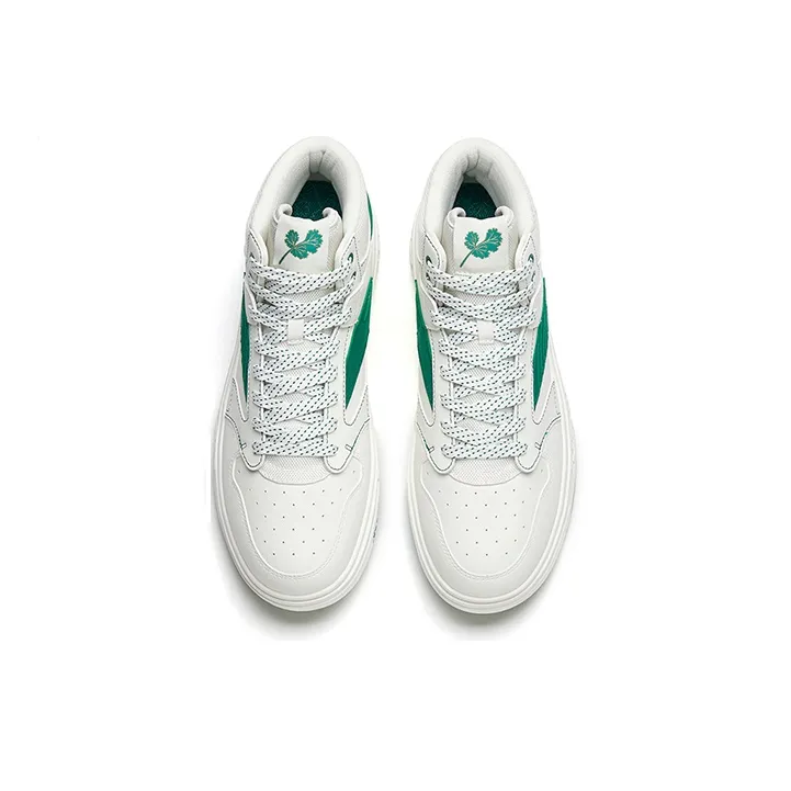 Anta Street Naughty High Top Skateboard Shoes Men's White Green-2