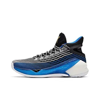 Anta Thompson KT4 Playoffs Mid Top Performance Basketball Shoes Men's Black Blue