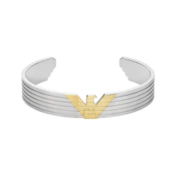 EMPORIO ARMANI Two Tone Stainless Steel Cuff Bracelet