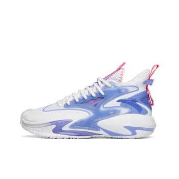 Anta Berserk 3 Anti Slip Wear Resistant High Top Basketball Shoes Men's White Purple