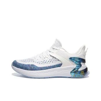 PEAK Cushioning Balance Rebound Breathable Coverage Low Top Casual Running Shoes Women's Blue Flower Yarn