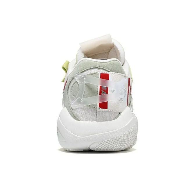 PEAK State Pole 6371 Cushioned Slip Resistant Mid Top Chunky Sneakers Women's Ecru Fruit Green-3