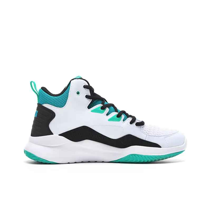 Anta Star Trail 4 Wear Resistant Slip Resistant High Top Performance Basketball Shoes Men's Rail White Blue-1