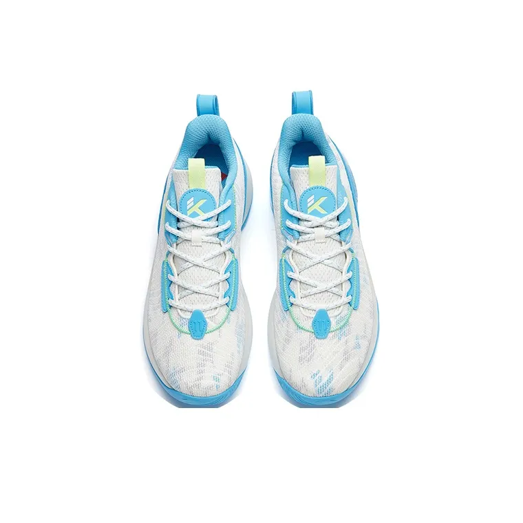 Anta Light Cavalry 7 Cushioning Anti-Slip And Wear-Resistant Low-Top Basketball Shoes White Blue-2