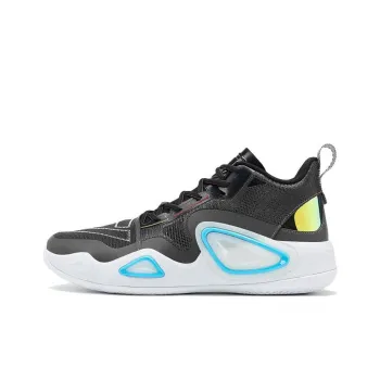 PEAK State Extreme Triangle 2.0 Cushioning Anti Slip And Wear Resistant Mid Top Basketball Shoes Black Blue