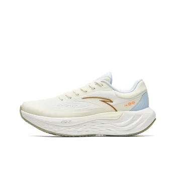 Anta Cushioning Lightweight Low Top Sprint Long Distance Running Training Running Shoes Women's Light Beige White