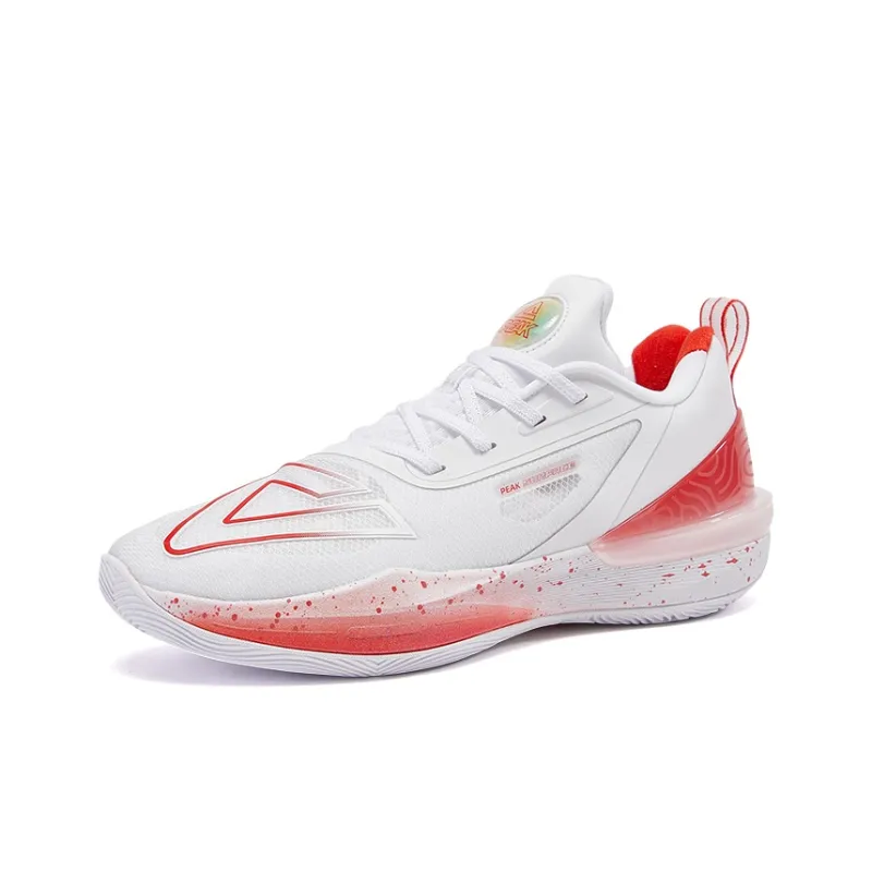 PEAK State Maximums Trigonometric 3.0 Cushioned Slip-Resistant Low-Top Basketball Shoes Men's White Red-2