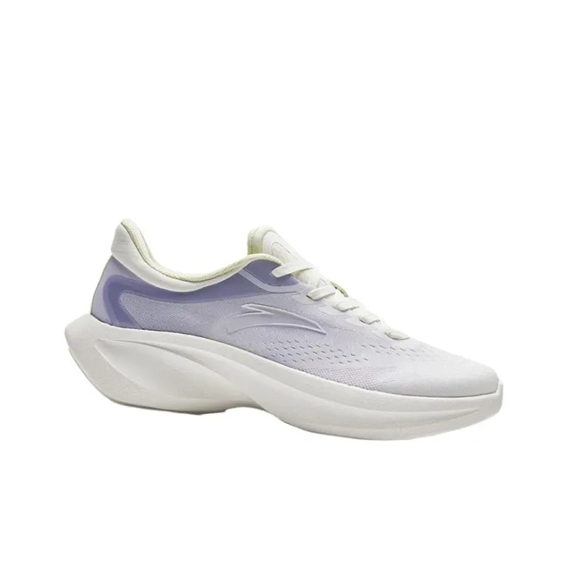 Anta Leaf 4.0 Anti Slip Wear Resistant Low Top Running Shoes Women's White Purple-1