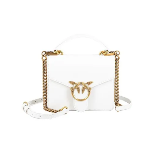 PINKO SIMPLY Nylon Leather Polyester Bird Bag Swan One Shoulder Handbag Crossbody Bag Mini Women's White
