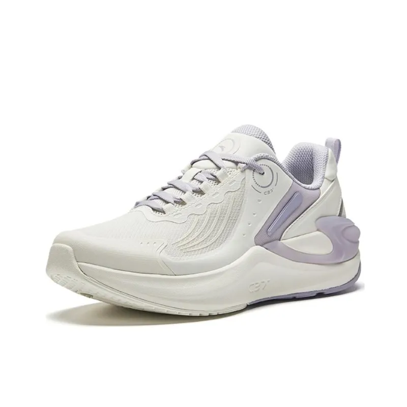 Anta C37+ Shock Absorbers Rebound Low Top Running Shoes Women's White Purple-1