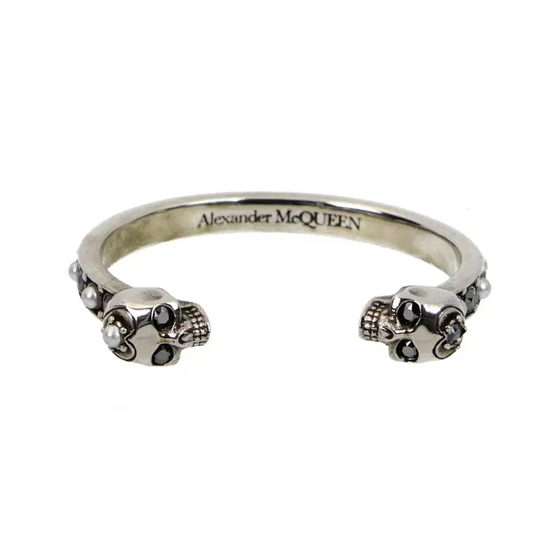 Alexander McQueen Skull Embellished Cuff Bracelet-0