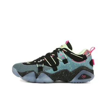 PEAK State Pole 6371 Sound Wave Anti Slip Wear Resistant Low Top Chunky Sneakers Men Black Green