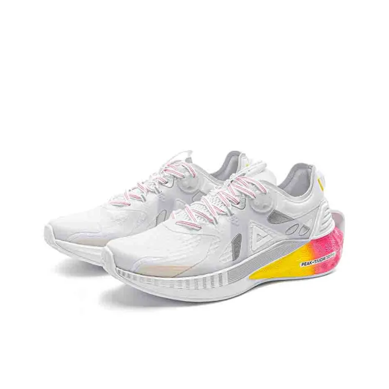 PEAK Anti Slip Wear Resistant Cushioning Breathable Low Top Casual Shoes Women's White Red-2