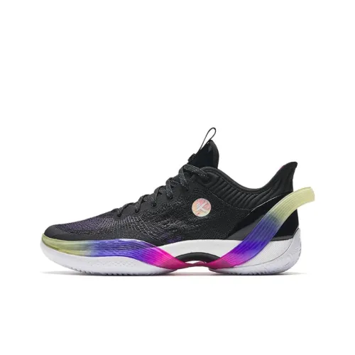 ANTA Three-point Rain1.0 Basketball Shoes Men Low-Top Black/Purple/Purple