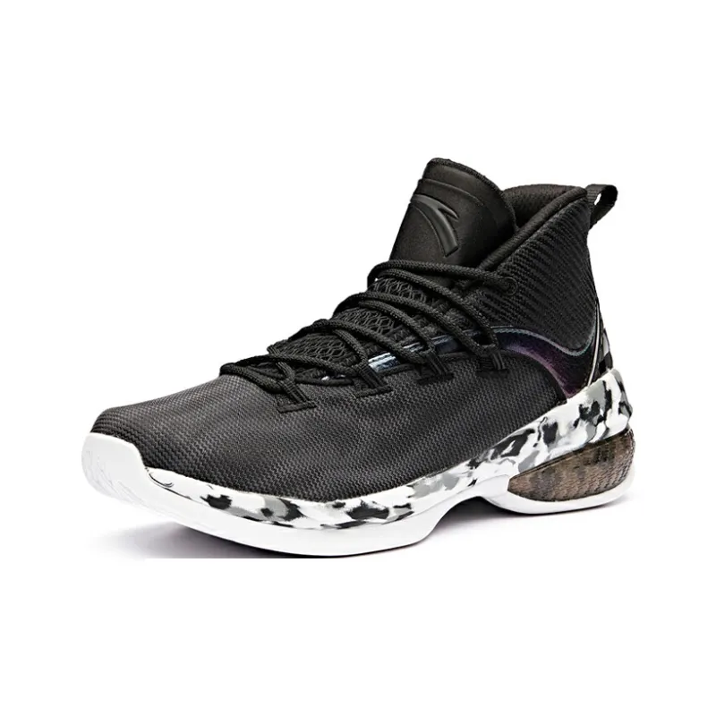 Anta UFO2.0 Mid Top Basketball Shoes Men's Black White-2