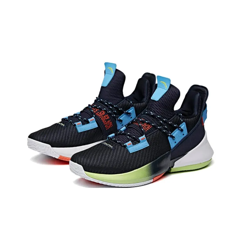 Anta Airspace 2 Cushioning Anti-Slip And Wear-Resistant Low-Top Basketball Shoes Blue Green-1