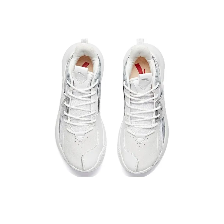 Anta Cement Busters Low Top Basketball Shoes Men's White Gray Silver-2