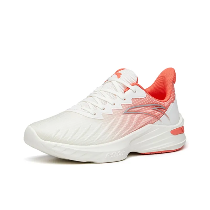 Anta DuCi1 Anti Slip Wear Resistant Low Top Running Shoes Women's White Red-2