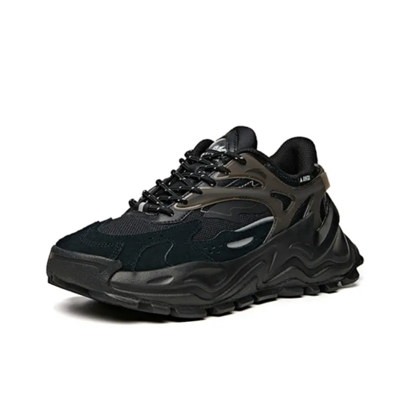 Anta Hot Abrasion Resistant Slip Resistant Low Top Chunky Sneakers Women's Black-1