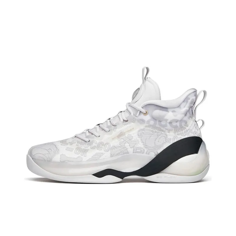 Anta KT7 KT ROCCO Cushioning Support High Top Performance Basketball Shoes Men's Gray White-0