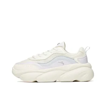 Anta Claw Cushioning Anti Slip Wear Resistant Breathability Low Top Chunky Sneakers Women's White Purple Gray