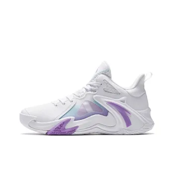 Anta Airspace 4 Anti Slip Wear Resistant Low Top Basketball Shoes Men's White Purple