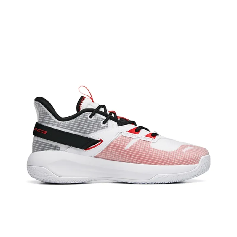 Anta Swoosh 2.0 Anti-Slip Wear-Resistant Low-Top Performance Basketball Shoes Men's White Red Black-1