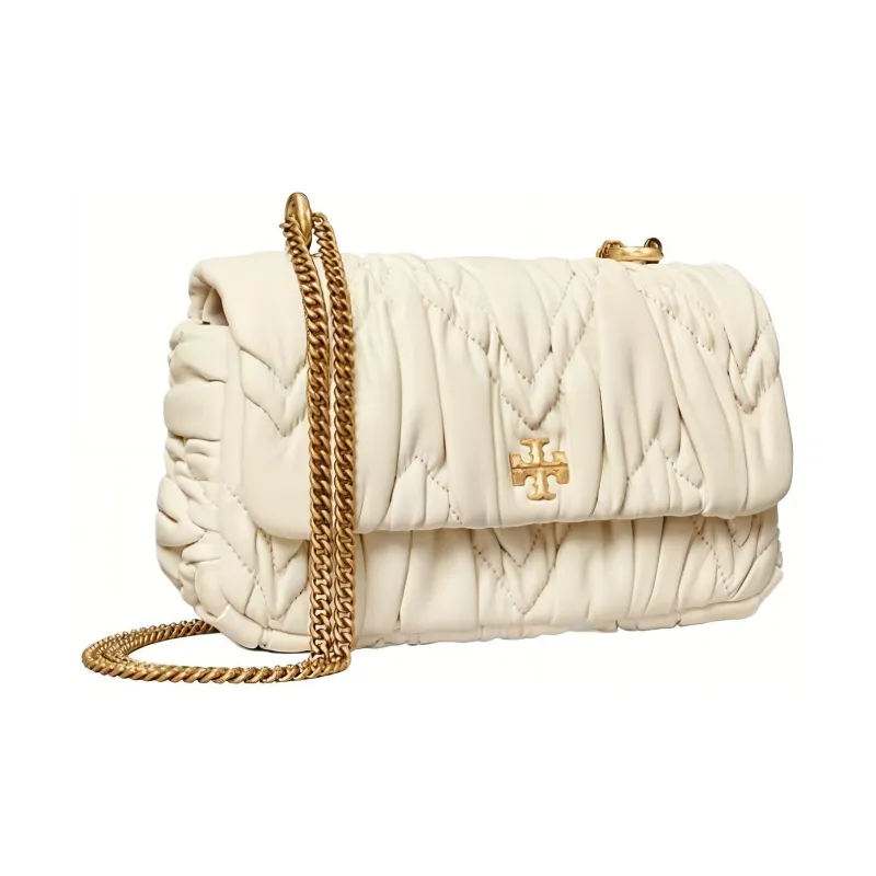 TORY BURCH Kira Leather Handbag, Shoulder Bag Women's White-1